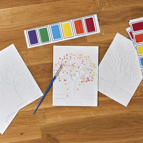 Set De 4 Peintures 3d Éducatives Sur Les Saisons Avec Son Pinceau Et Sa Peinture -