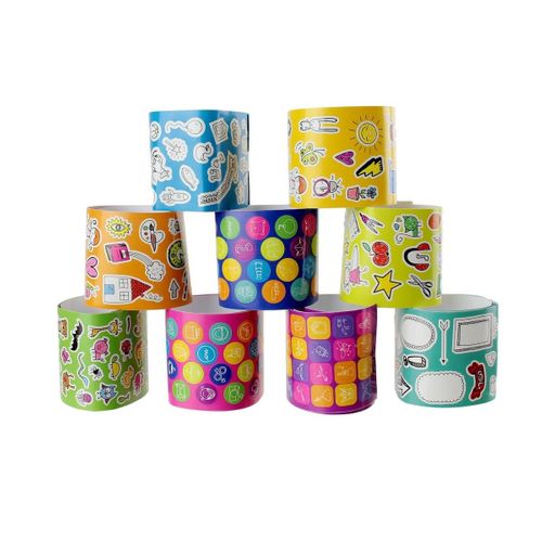 Coffret De 1000 Autocollants Variés Multicolores Repartis Sur 9 Rouleaux -