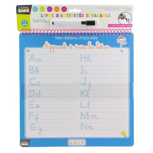 Cahier D'activités Éducatives Effaçables Avec Feutre Tampon -