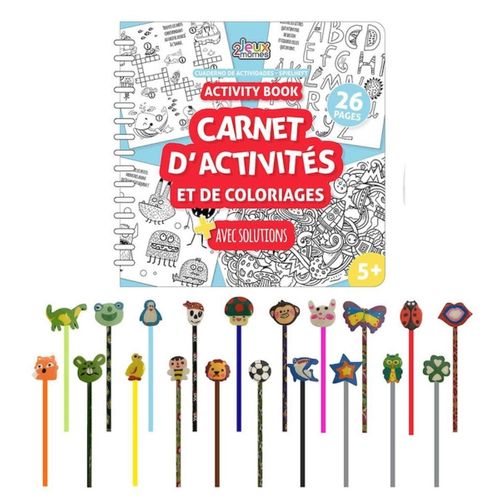 Kit Créatif Comprenant Un Cahier D'activités, 17 Crayons De Couleur, 3 Crayons à Papier Et Gommes -