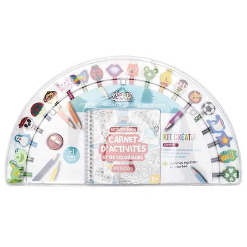 Kit Créatif Comprenant Un Cahier D'activités, 17 Crayons De Couleur, 3 Crayons à Papier Et Gommes -