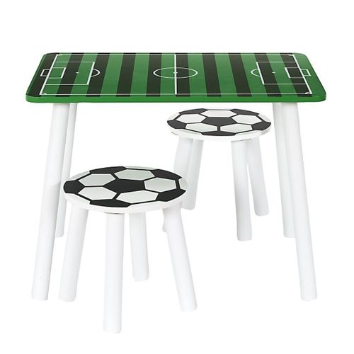 Ensemble Table Et 2 Tabourets En Bois Imitation Football -