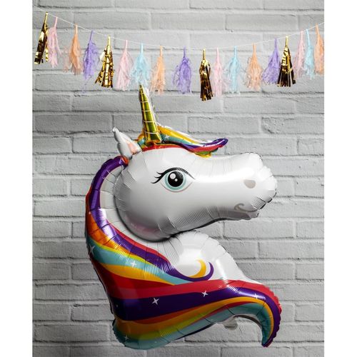 Ballon En Aluminium En Forme De Licorne H100 Cm -