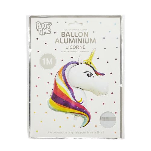 Ballon En Aluminium En Forme De Licorne H100 Cm -