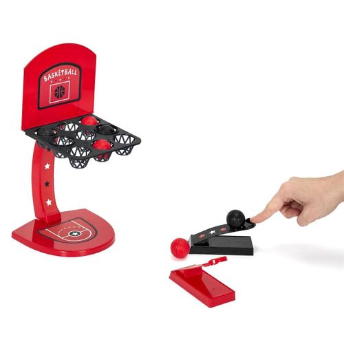 Jeu De Mini Basket En Plastique Rouge Et Noir Avec 2 Lanceurs -