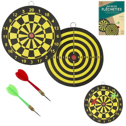 Jeu De Mini Fléchettes Recto/verso Jaune Et Noir Avec 2 Fléchettes -