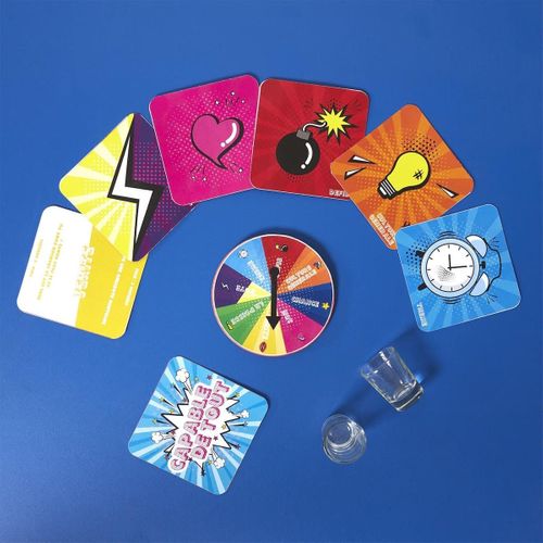 Jeu à Boire Cap Ou Pas Cap Avec 60 Cartes + 1 Roulette Et 2 Verres à Shot Inclus -