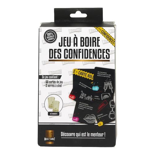 Jeu à Boire Confidences Avec 60 Cartes + 2 Verres à Shot -