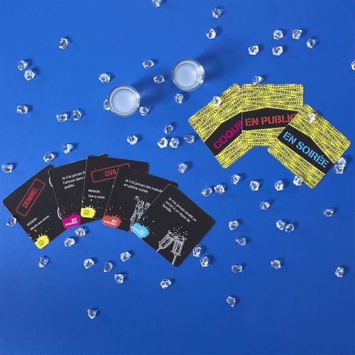 Jeu à Boire Confidences Avec 60 Cartes + 2 Verres à Shot -