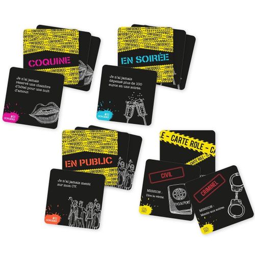 Jeu à Boire Confidences Avec 60 Cartes + 2 Verres à Shot -