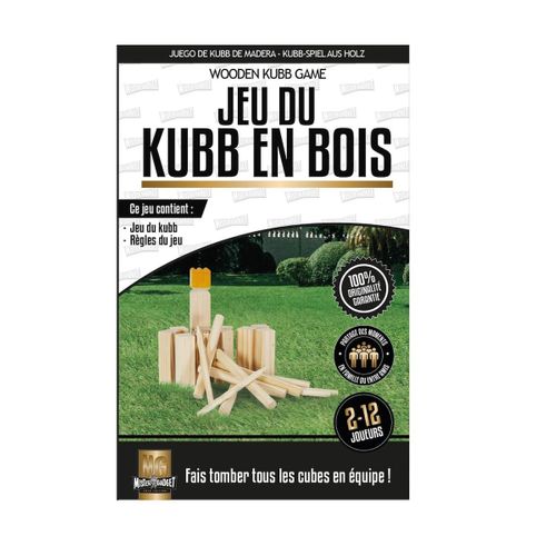 Jeu De Kubb En Bois Avec Règle Inclus -