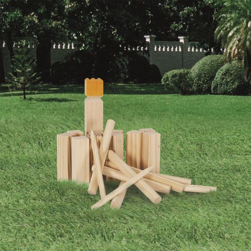 Jeu De Kubb En Bois Avec Règle Inclus -