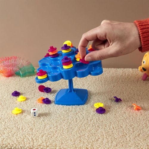 Jeu D'équilibre En Plastique Bleu Avec 48 Pièces Multicolores Et 1 Dé Inclus -