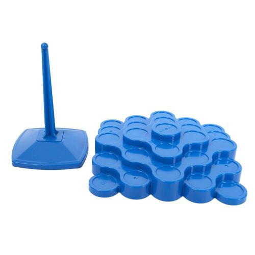 Jeu D'équilibre En Plastique Bleu Avec 48 Pièces Multicolores Et 1 Dé Inclus -