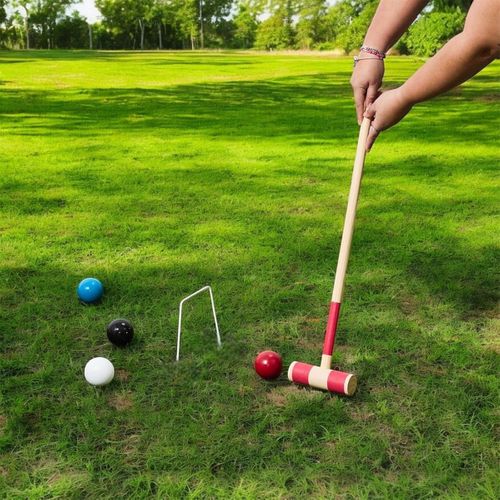 Jeu De Croquet En Bois Pour 4 Joueurs -