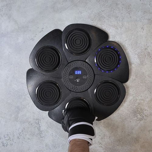 Machine De Boxe Murale Avec Enceinte Intégrée Et Une Paire De Gants Et 4 Bandes Auto-agrippantes -