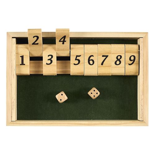 Jeu Du Shut The Box En Bois Naturel Avec Ses 2 Dés Inclus -