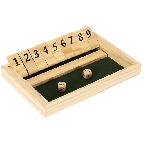 Jeu Du Shut The Box En Bois Naturel Avec Ses 2 Dés Inclus -