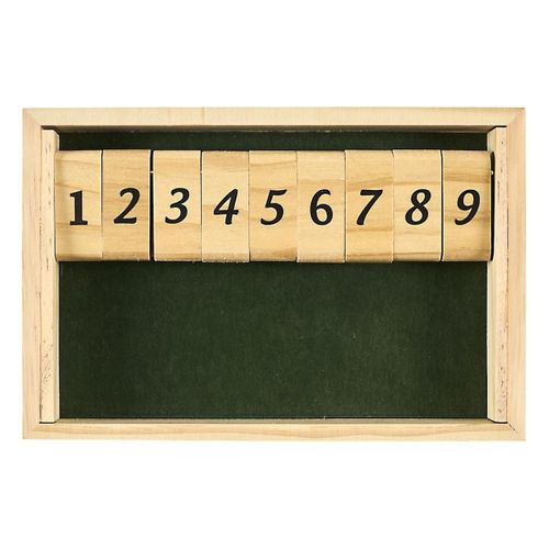 Jeu Du Shut The Box En Bois Naturel Avec Ses 2 Dés Inclus -