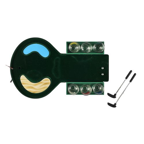 Jeu à Boire Mini Golf Avec Parcours + 2 Balles + 2 Mini Clubs Métal Et 6 Verres à Shot -