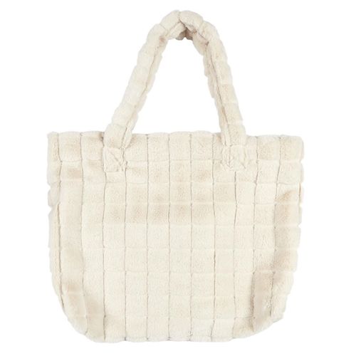 Sac Fluffy En Fausse Fourrure Crème En Polyester -