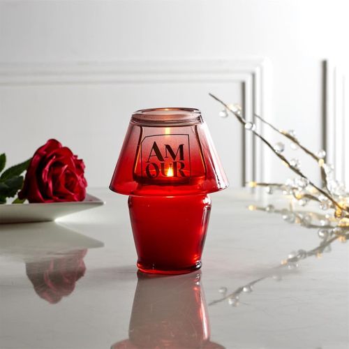 Bougie Parfumée En Forme De Lampe D'amour (h12,5 Cm) Senteur Rêve Poudré -