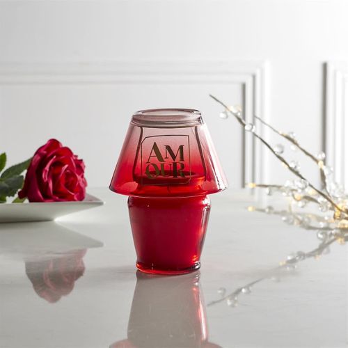 Bougie Parfumée En Forme De Lampe D'amour (h12,5 Cm) Senteur Rêve Poudré -