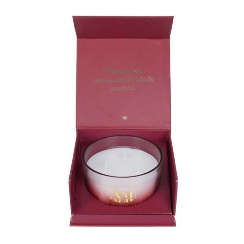Coffret Cadeau Bougie 3 Mèches Senteur Rêve Poudré Collection Amour -