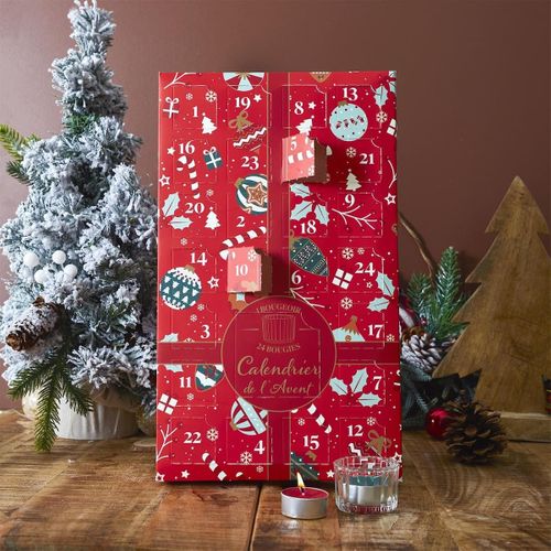 Calendrier De L'avent Bougies Parfumées (3 Parfums) Avec Photophore En Verre -