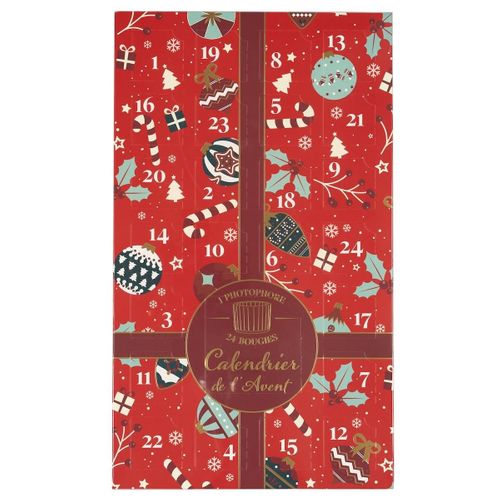 Calendrier De L'avent Bougies Parfumées (3 Parfums) Avec Photophore En Verre -