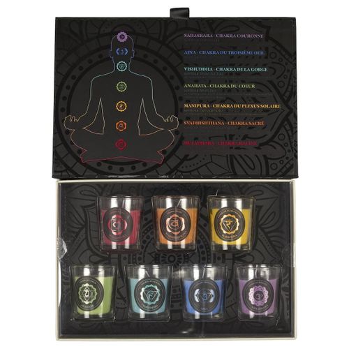 Coffret 7 Bougies Parfumées Par L'essence Des Chakras -