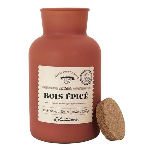 Bougie Teracotta Parfumée Avec Couvercle En Liège (h27 Cm) Senteur Bois Épicé -