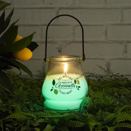 Bougie Électrique Citronnelle à Piles Avec 6 Couleurs Changeantes -