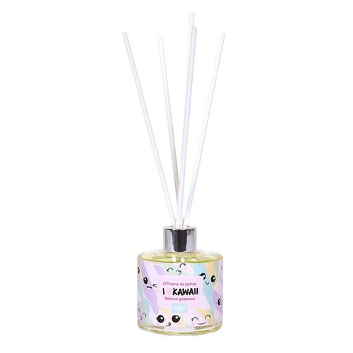 Coffret 1 Bougie Et Un Diffuseur D'ambiance Kawaii Parfums Guimauve Et Vanille -