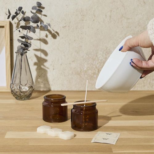 Coffret Diy Fabrication 2 Bougies Parfumées à L'ambre -