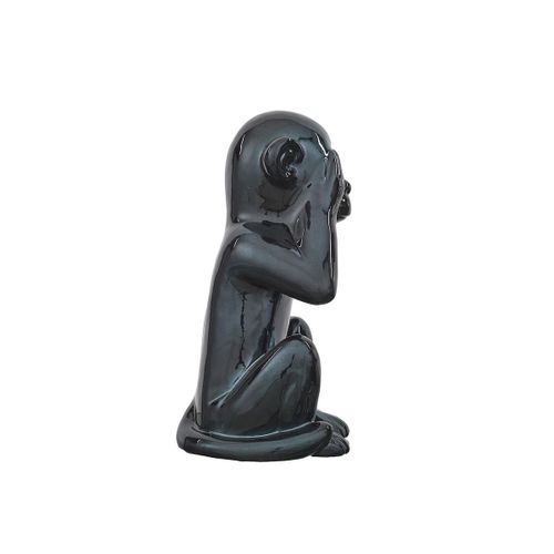 Statue Noir Singe De La Sagesse "ne Vois Pas" H28cm -