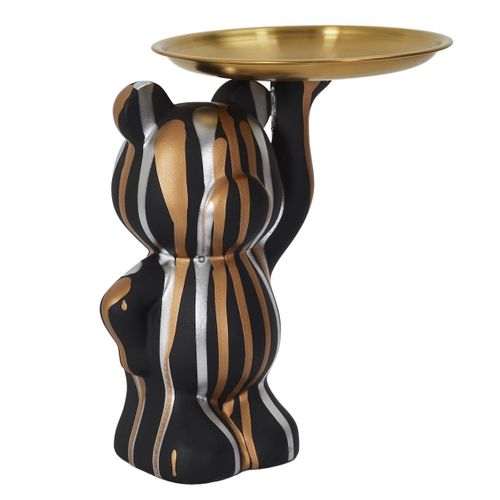 Vide-poche Ours Noir/or/argent Plateau En L'air -