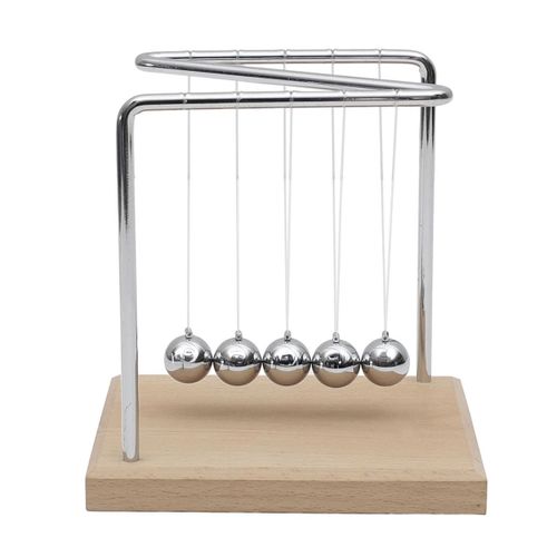 Pendule Newton Métallique Avec 5 Boules Argentées (h15 Cm) -