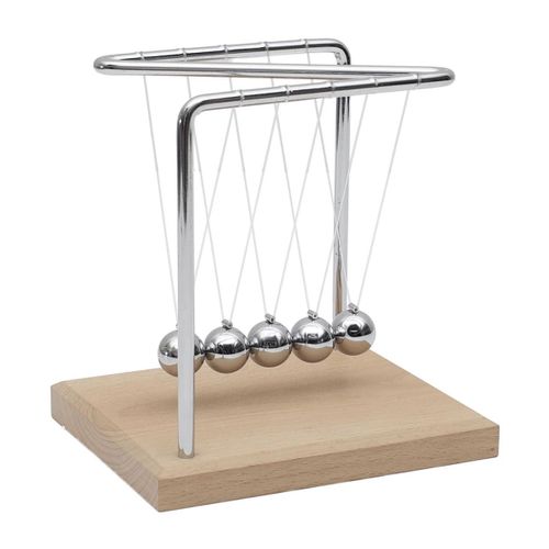 Pendule Newton Métallique Avec 5 Boules Argentées (h15 Cm) -
