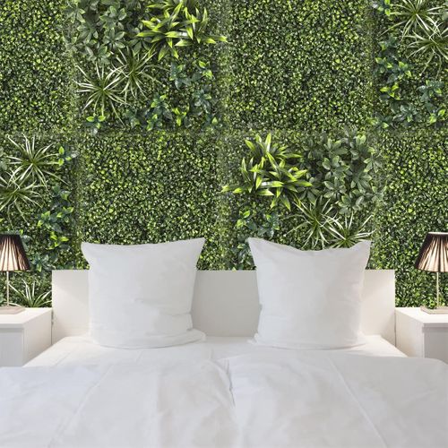 Mur Végétal Artificiel Feuillage En Polyéthylène Vert 50x50cm -