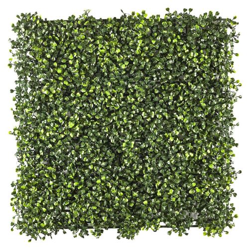 Mur Végétal Artificiel Feuillage En Polyéthylène Vert 50x50cm -