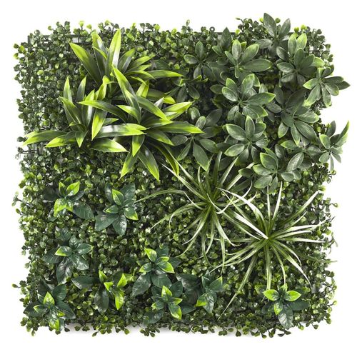Mur Végétal Artificiel Panache En Polyéthylène Vert 50x50cm -