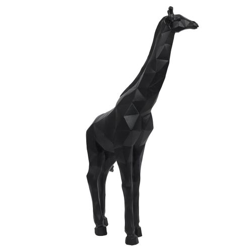 Statue Girafe Noir Style Origami En Polyrésine (h40 Cm) -
