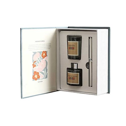 Coffret Avec 1 Bougie Parfumée Magnolia Et 1 Diffuseur Fleur De Coton -