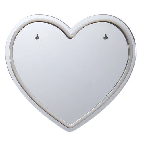 Miroir Lumineux Cœur Rouge Style Néon Avec Port USB -