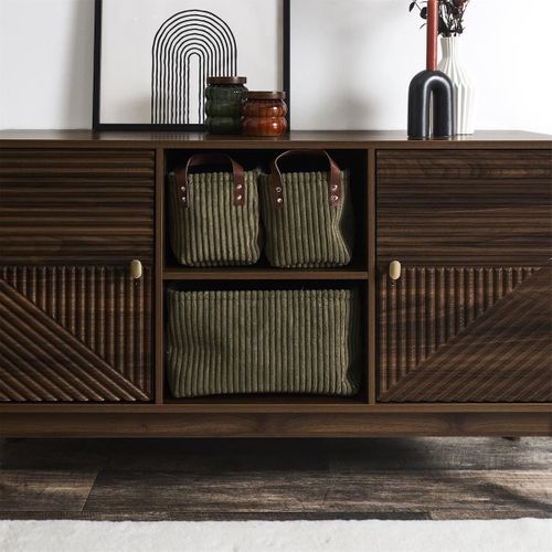 3 Paniers Gigognes En Velours Côtelé Vert Avec Poignée -