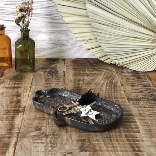 Vide-poche Main De Fatma Finition Argentée En Céramique -