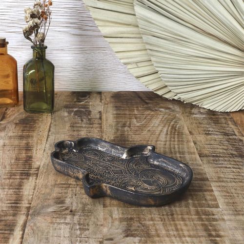 Vide-poche Main De Fatma Finition Argentée En Céramique -