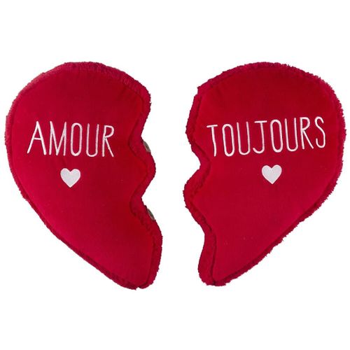 Coussin En Forme De Cœur Détachable En Polyester Rouge -