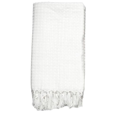 Plaid Jeté De Canapé 120x150cm Style Gaufré Coloris Ivoire -